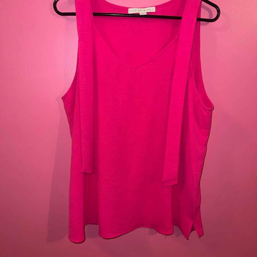 Good Days Only Sleeveless Pink Blouse Top
